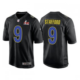 Maillot Homme Los Angeles Rams Matthew Stafford 9 Game 2022 Super Bowl LVI Noir